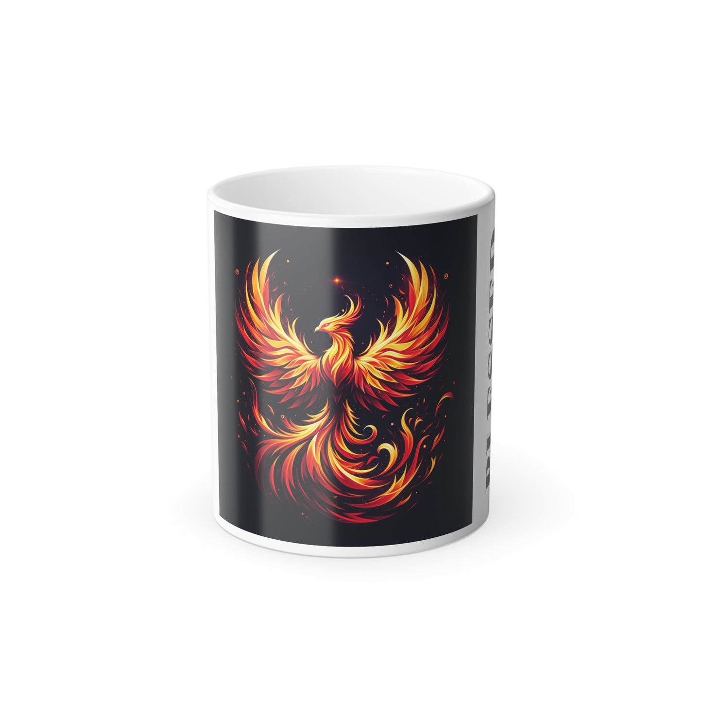 Color Morphing Mug - Phoenix Design with 'Rise Up' Text