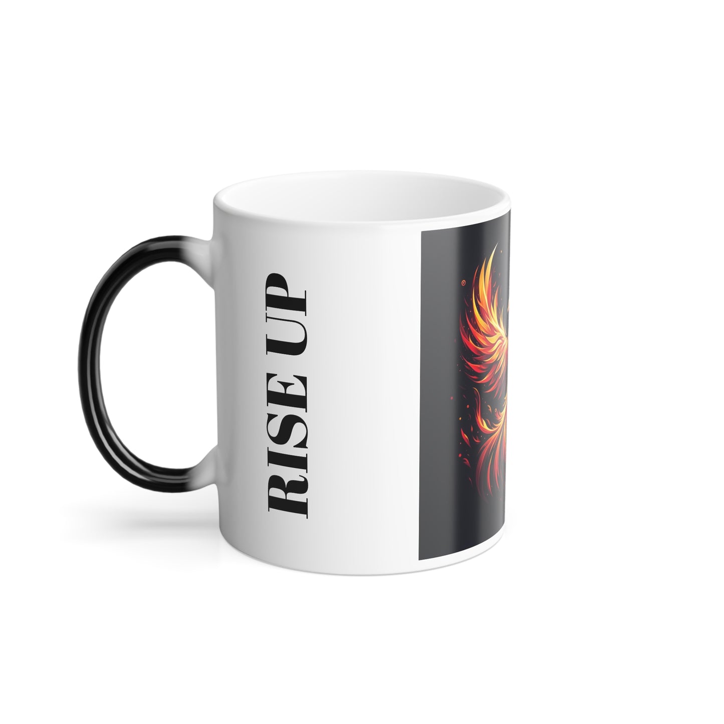 Color Morphing Mug - Phoenix Design with 'Rise Up' Text