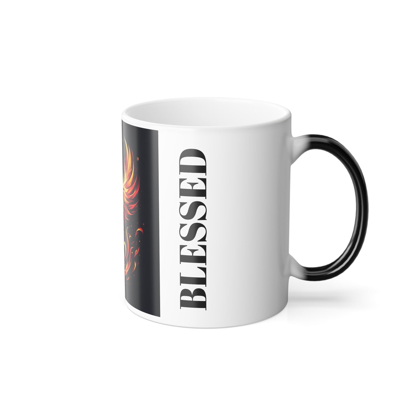 Color Morphing Mug - Phoenix Design with 'Rise Up' Text